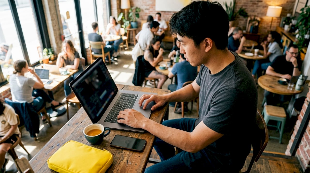 Video creator editing jump cuts at home studio desk
