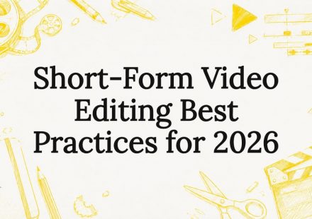 Decorative title card illustration for video editing article