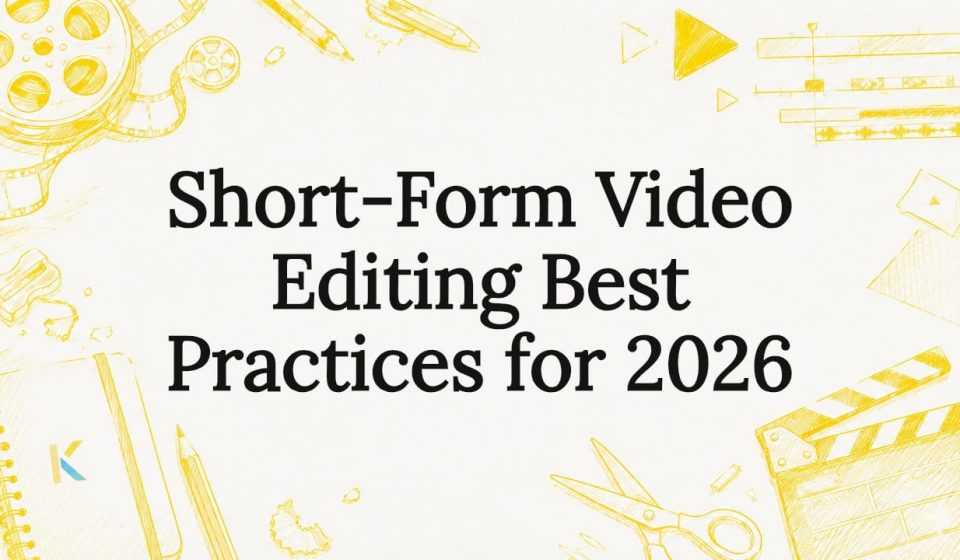 Decorative title card illustration for video editing article
