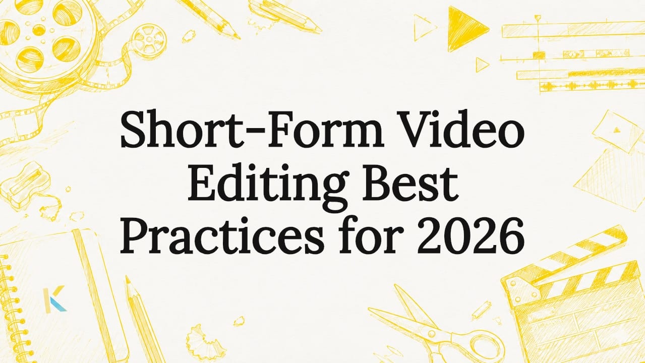 Decorative title card illustration for video editing article