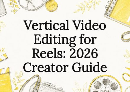 Decorative title card illustration for vertical video editing article