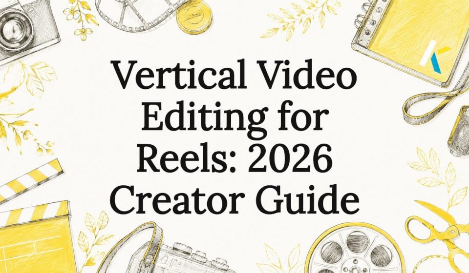 Decorative title card illustration for vertical video editing article