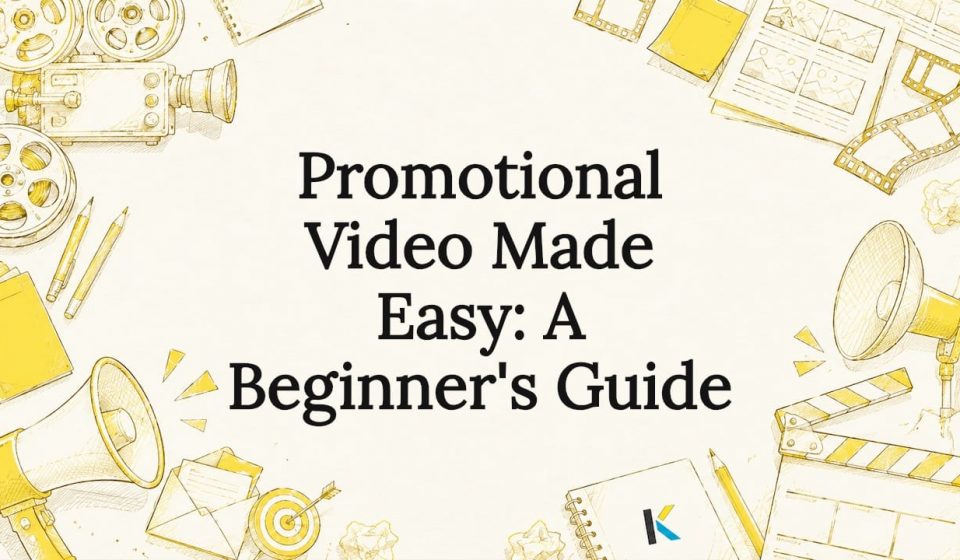Decorative promotional video title card illustration