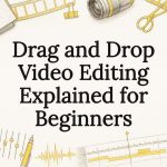 Decorative title card illustration of video editing tools