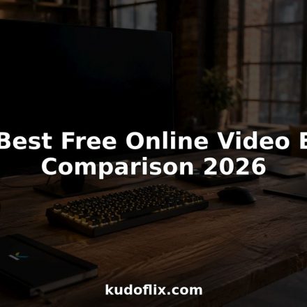 Futuristic video editing workspace with devices and console