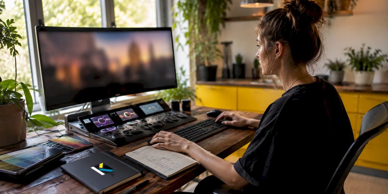 Futuristic home video editing workstation