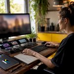 Futuristic home video editing workstation