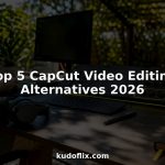 Futuristic video editing workspace with holographic controls