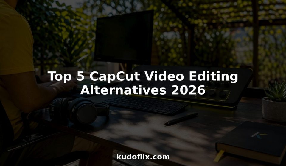 Futuristic video editing workspace with holographic controls