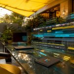 Futuristic multi-layer video timeline editing workspace