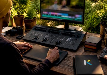Video editing workstation preparing raw footage