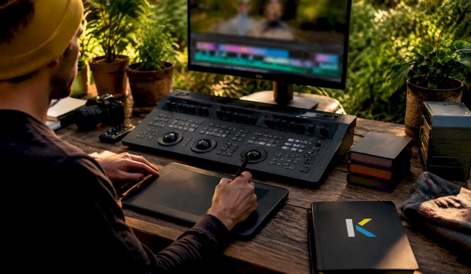 Video editing workstation preparing raw footage