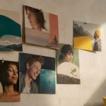 Printed course thumbnail cards with expressive faces