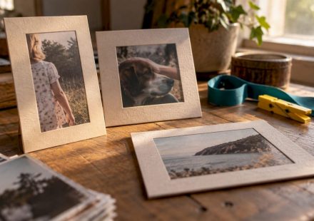 Vintage photos arranged in different aspect ratios