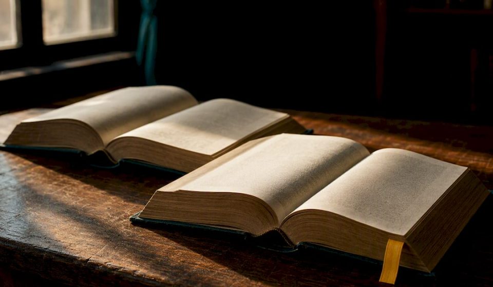 Aged reference books on shared media standards