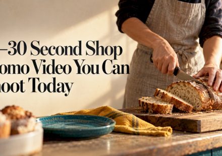 Shop product demonstration at counter