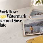 Faded photo frames with corner watermark