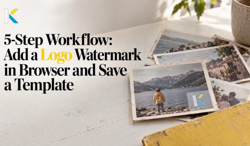 Faded photo frames with corner watermark