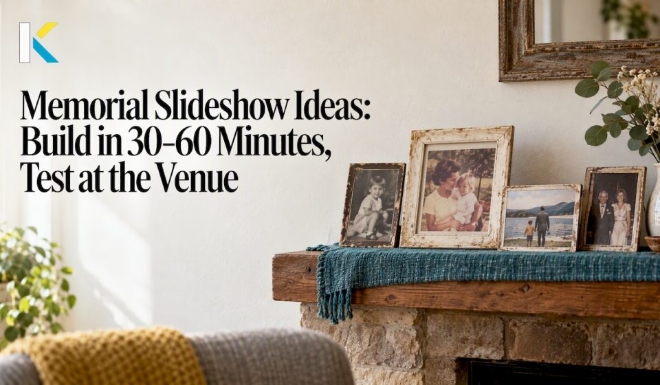 Aged family photographs arranged on a mantel
