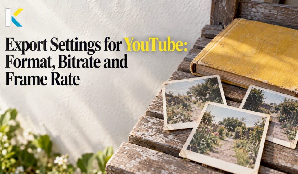 Faded garden photographs beside a yellow album