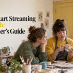Artist sharing a craft with two friends