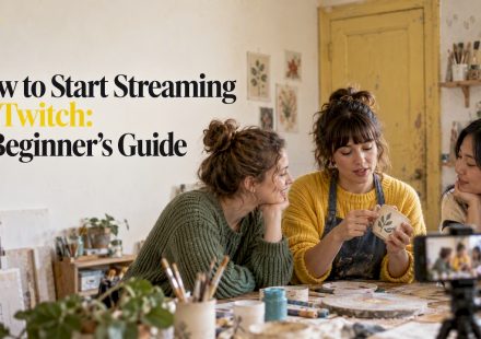 Artist sharing a craft with two friends
