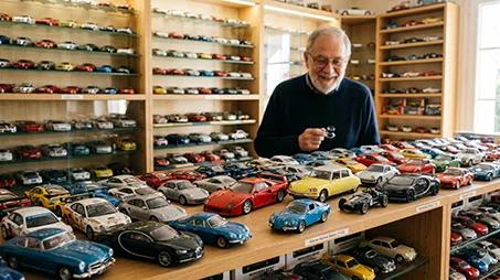 ミニカーやフィギュアのコレクション動画を素早く作成している様子